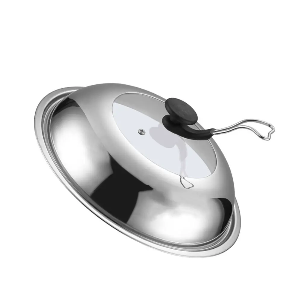 

1 шт. крышка для кастрюли из нержавеющей стали, термостойкая, с защитой от ожогов, прозрачная, для приготовления пищи, кухонный гаджет для дома, защита продуктов