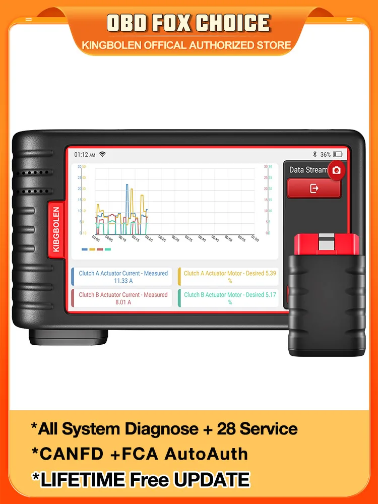 [Kostenlose lebenslange Updates] KINGBOLEN S6 OBD2 Scanner Alle Systeme Auto-Diagnosegerät 28 Servicefunktionen BMS/TPMS/ABS Entlüftung FCA AutoAuth