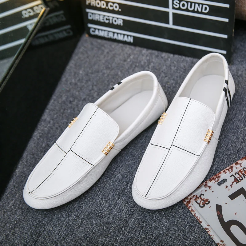 Spring Autumn Men Loafers PU Leather Driving Boat Shoes Slip-On Casual Doug Shoes Moccasin Breathable Soft Male Flats