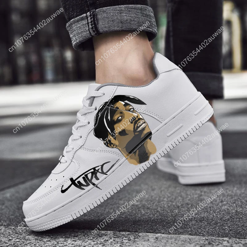 Tupac Rapper 2Pac Shoes Men Women Design personality Casual Shoes Male Platform Sneakers boys Casual Kateboarding 3D Graffiti