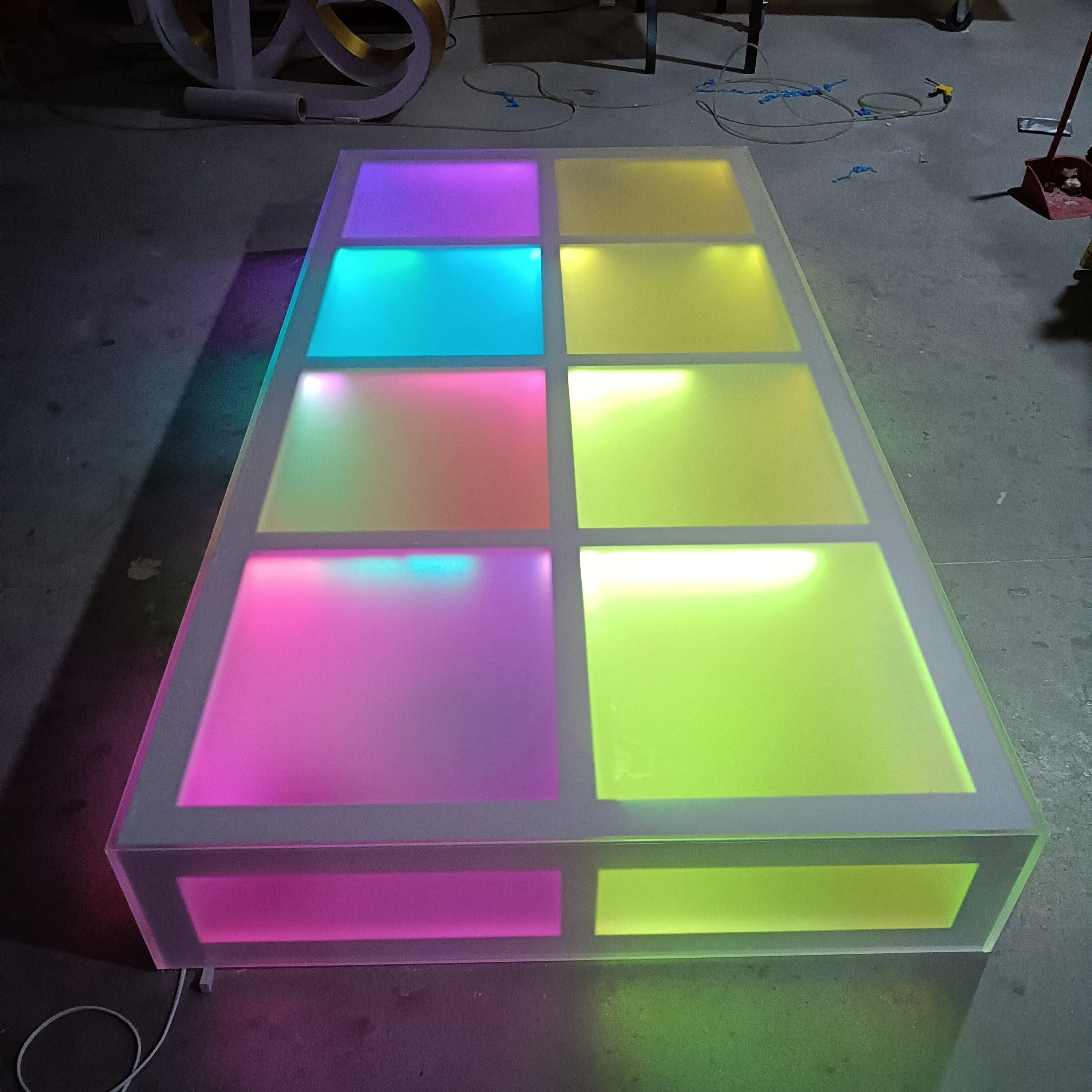 Retro white acrylic square floor props home furnishing hotel wedding reception hall event decoration box