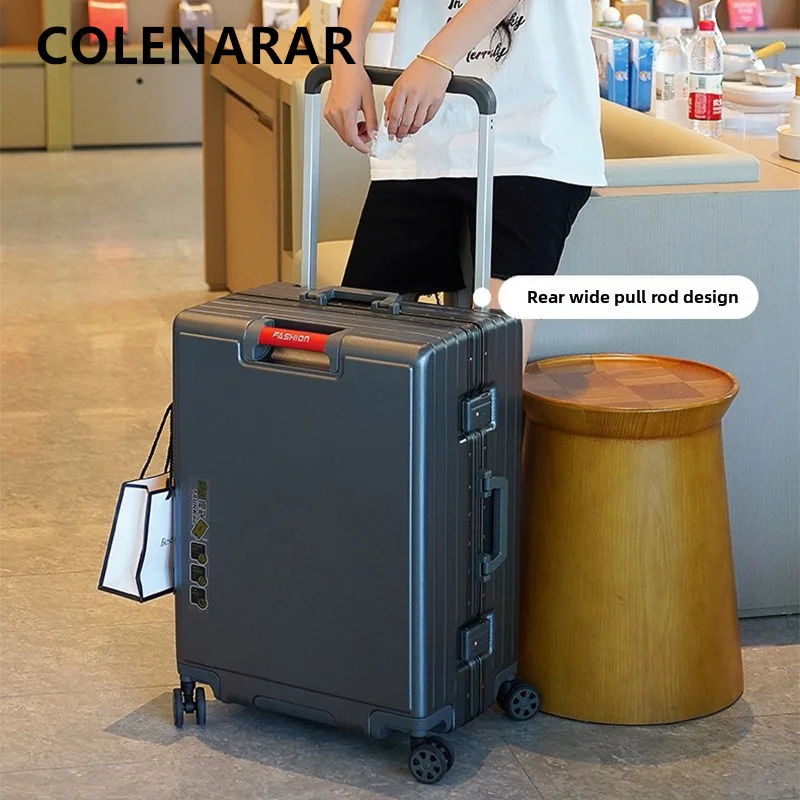 COLENARA Travel Luggage 20 Inches Boarding Box Aluminum Frame Trolley Case 22