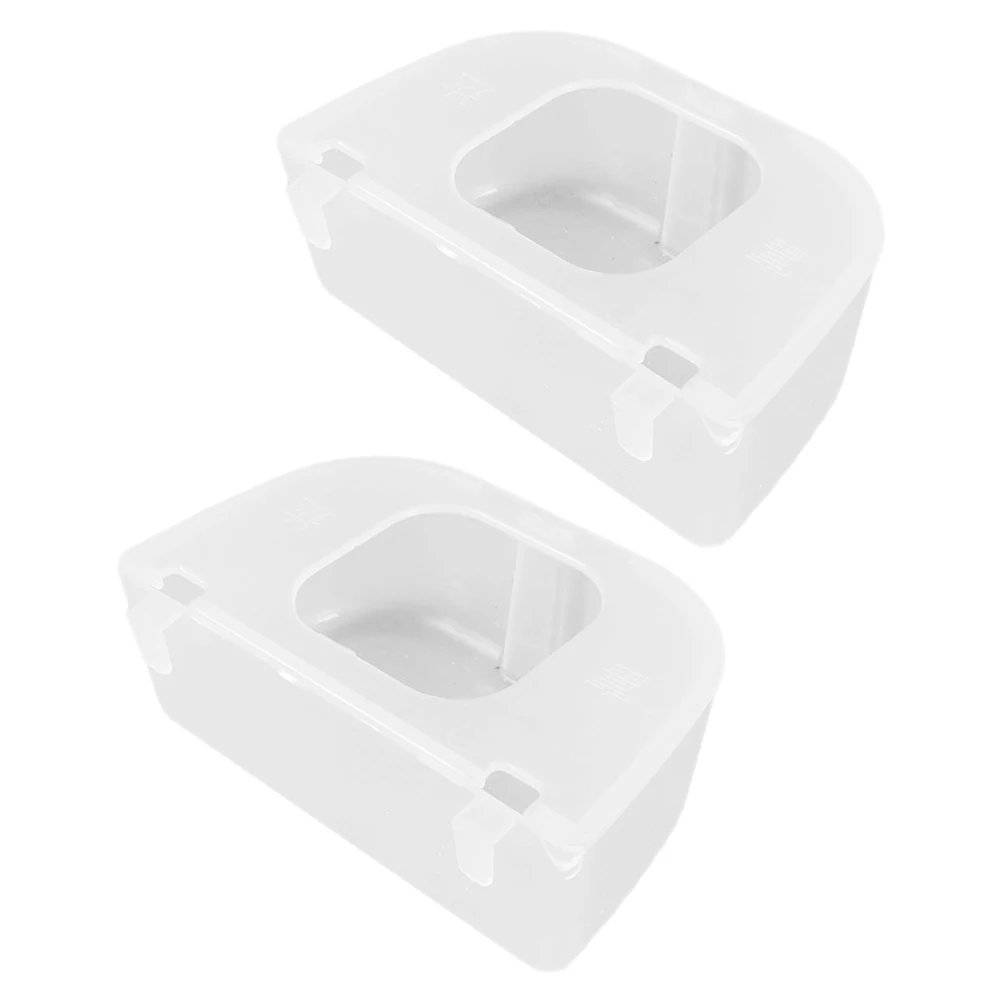 

2 Pcs Bird Feeder Parakeet Food Dish Pigeon Supplies Indoor for Cage Plastic Accessory Feeding Cup