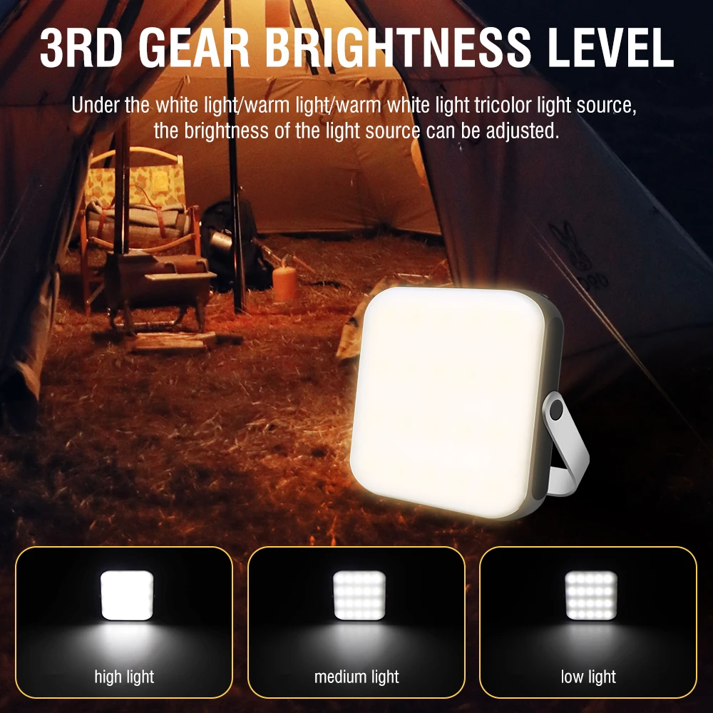 Type-C Rechargeable LED Camping Lantern 4400mAh Power Bank Tent Light Outdoor Portable Lamp Work Repair Lighting