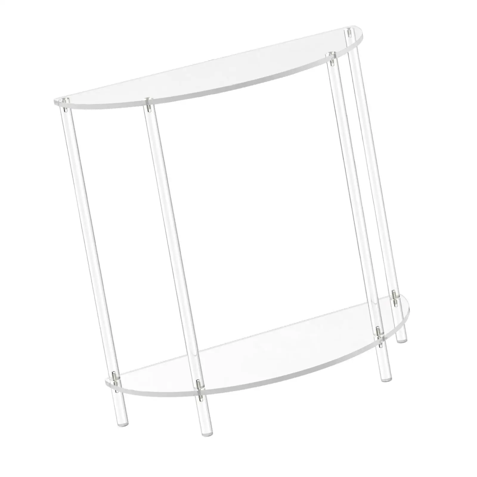 Acrylic Side Table for Small Space Minimalist Double Layer End Table Nightstand Furniture for Home Kitchen Office Bedroom Decor