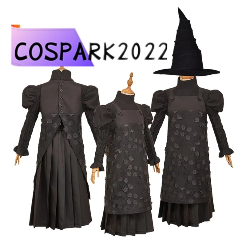 

Wicked Fantasia 2025 For Good Elphaba Cosplay Costume Kids Girs Top Skirt Witch Hat Cap Fantasy Halloween Carnival Party Suit