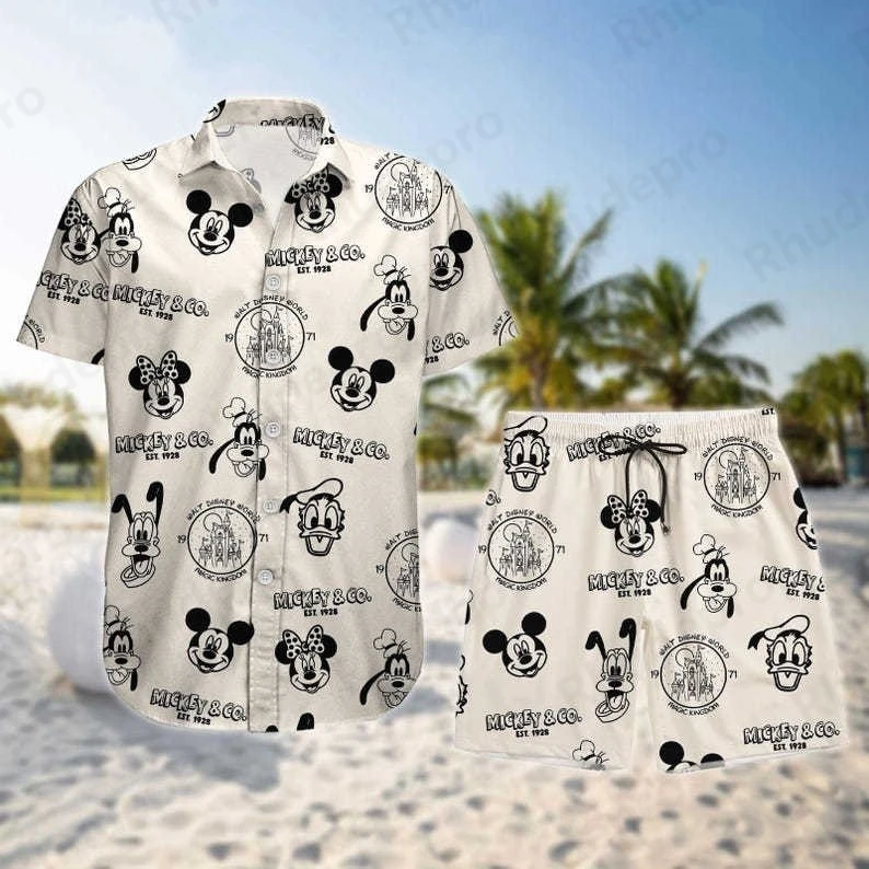 

Disney Goofy Hawaiian Shirt Shorts Set A Goofy Shirt Goofy Floral Tropical Shirt Adult Goofy Men And Women Beach Leisure Shirt