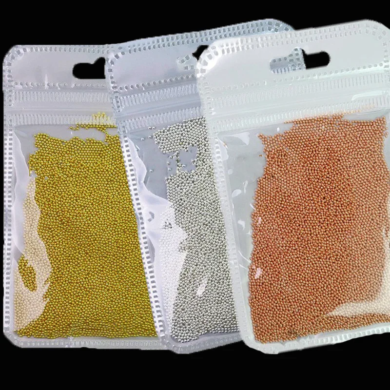 10/50g 1mm Gold Silver Rose 3D เหล็กเล็กๆตกแต่งเล็บเหล็กเล็บคาเวียร์ลูกปัดเล็บลูกปัด DIY เครื่องประดับอุปกรณ์เสริม