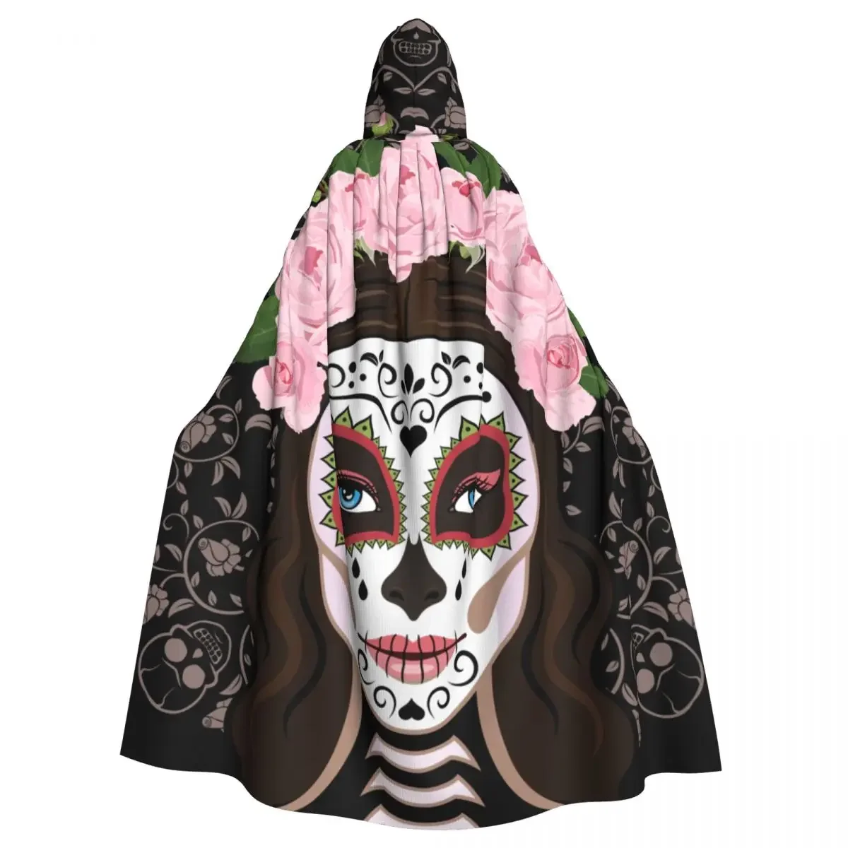 

Witch Calavera Catrina Day Of The Dead Girl Skull Halloween Cosplay Costume Unisex Adult Retro Ages Cape