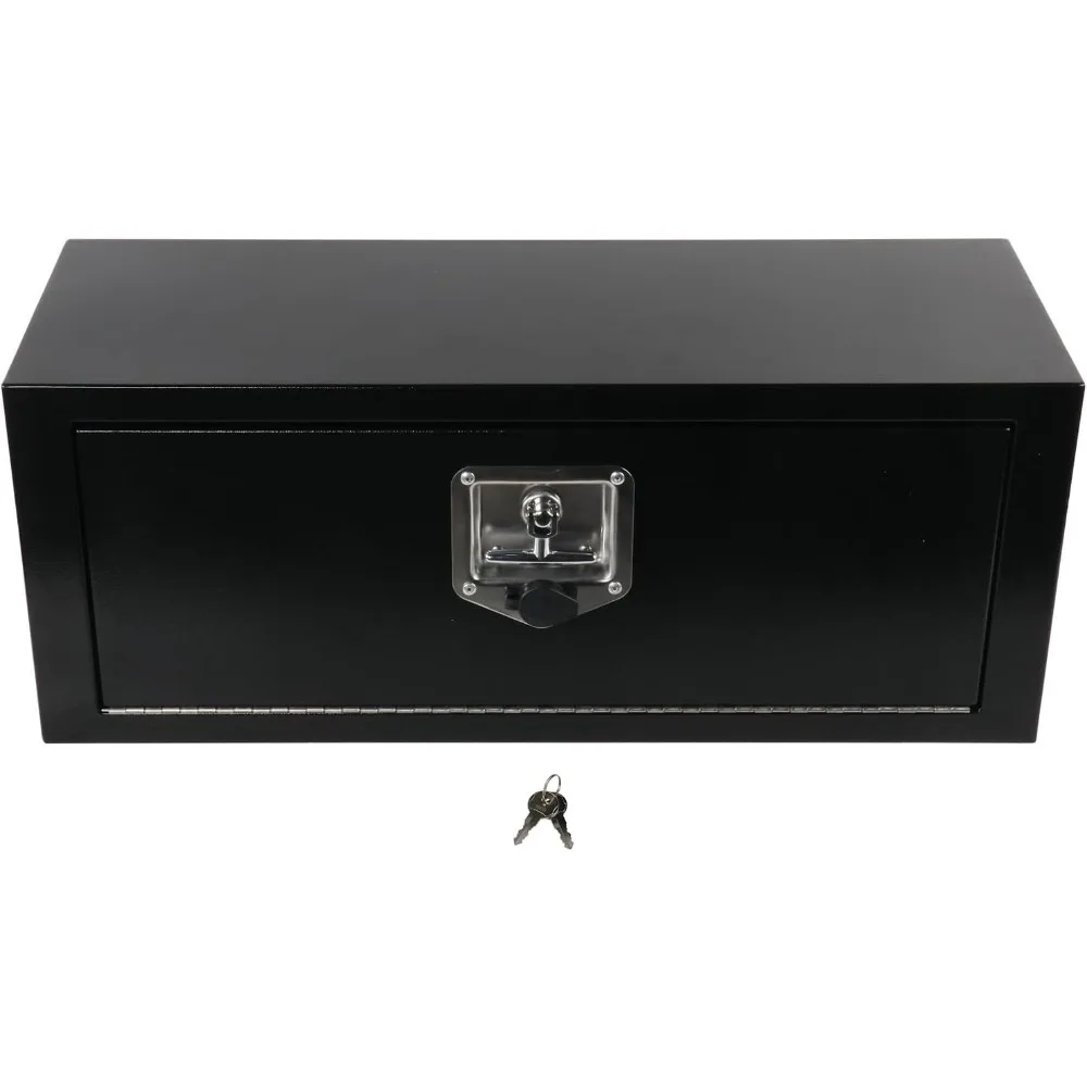 

Underbody Steel Truck Toolbox with T-Handle and Locking Keys, RV Storage Organizer for Truck Tools