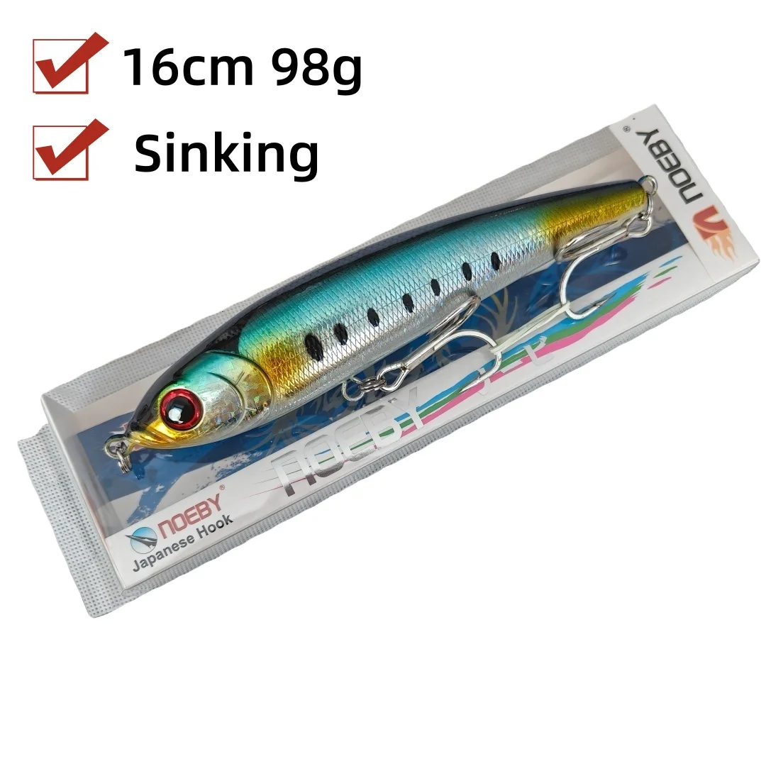 

Noeby 1 шт., 16 см, 98 г, карандашная рыболовная приманка, тонущие медленные воблеры, жесткая приманка для троллинга, литая морская вода, снасти для форели, морского окуня