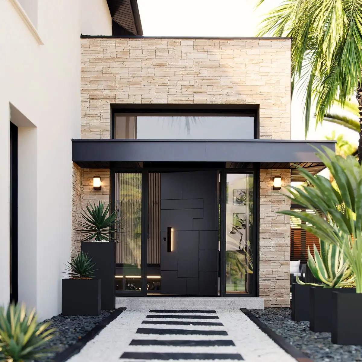 

Smart-lock Electric Motorized Exterior Door Provide High Security Heavy-duty Entrance Door with Innovation Design for Villa