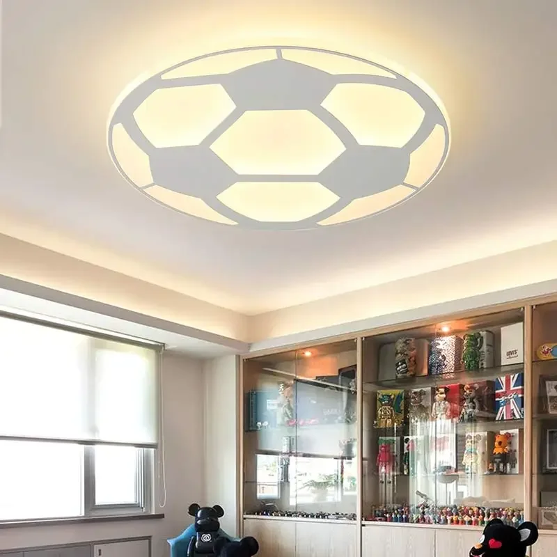 Modern Kids Football Lamp Led Ceiling Light With Remote Control Living Room Bedroom Children Room Decor Home Lighting Acrylic