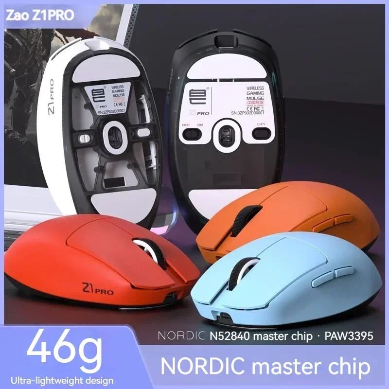 Imagem -04 - Zopin-gamer Mouse Z1pro Paw3395 24600dpi Luz 24g sem Fio para Laptop Mac Mouses Acessórios para Meninas Presente