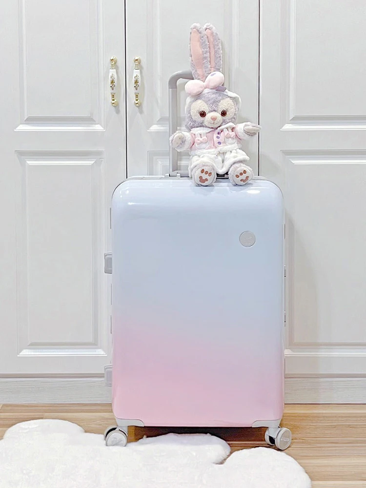 Winter new cute travel suitcase small fresh universal wheel trolley case women's trolley password suitcase