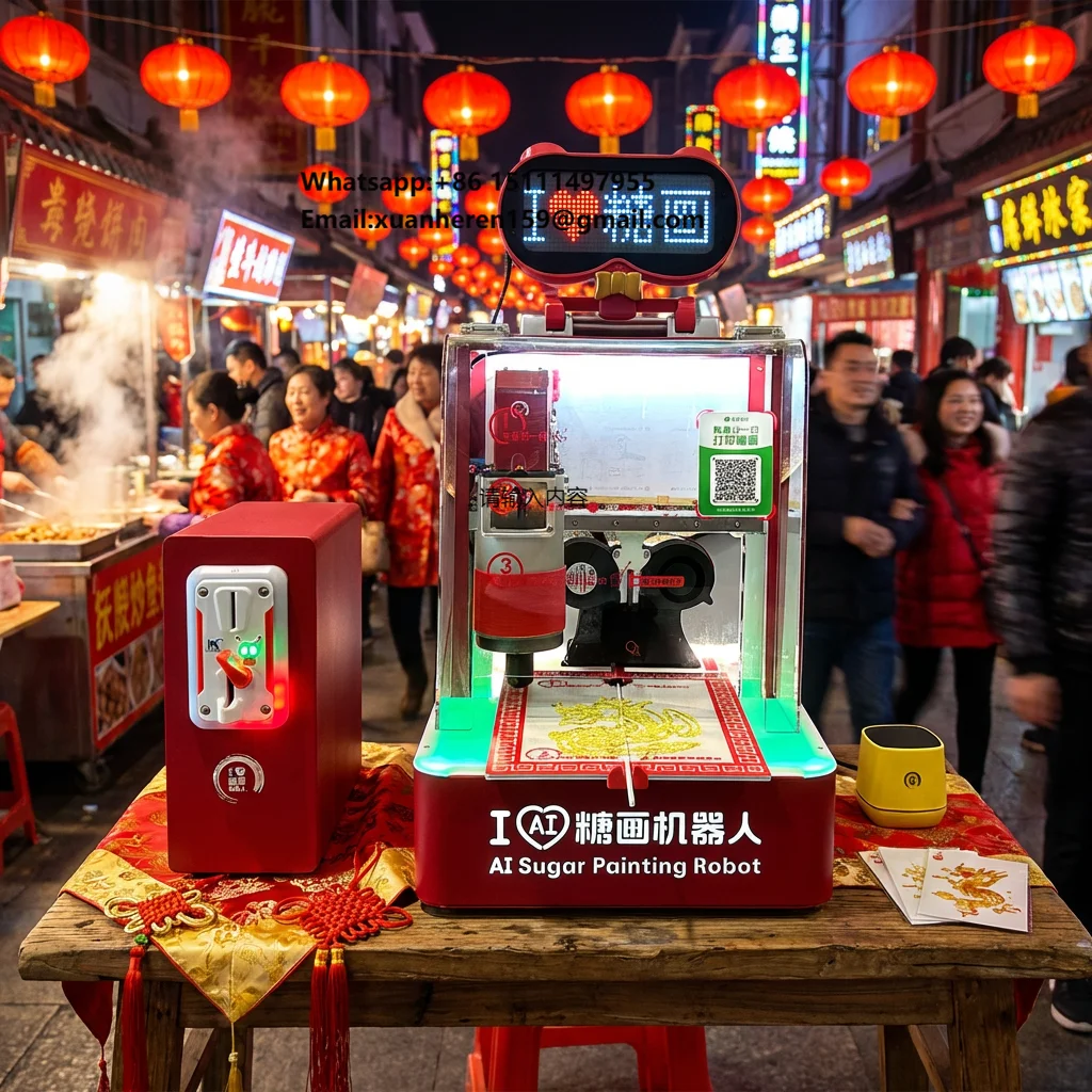 

High Profit Commercial AI Sugar Painting Robot 3D Printing Candy Vending Machine with Customizable Patterns for Street Business