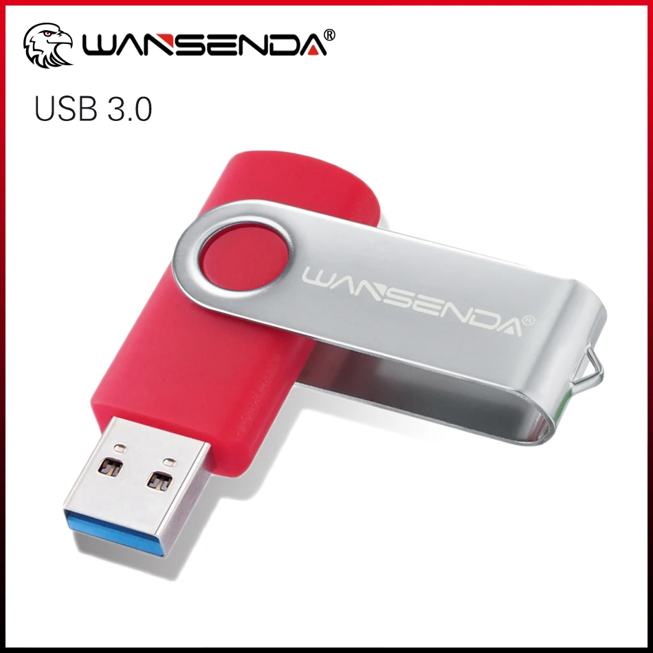 

WANSENDA Rotation USB Flash Drive 32GB Metal Pen Drive 8GB 16GB 64GB 128GB 256GB Pendrive Memory Stick 3.0 U Disk