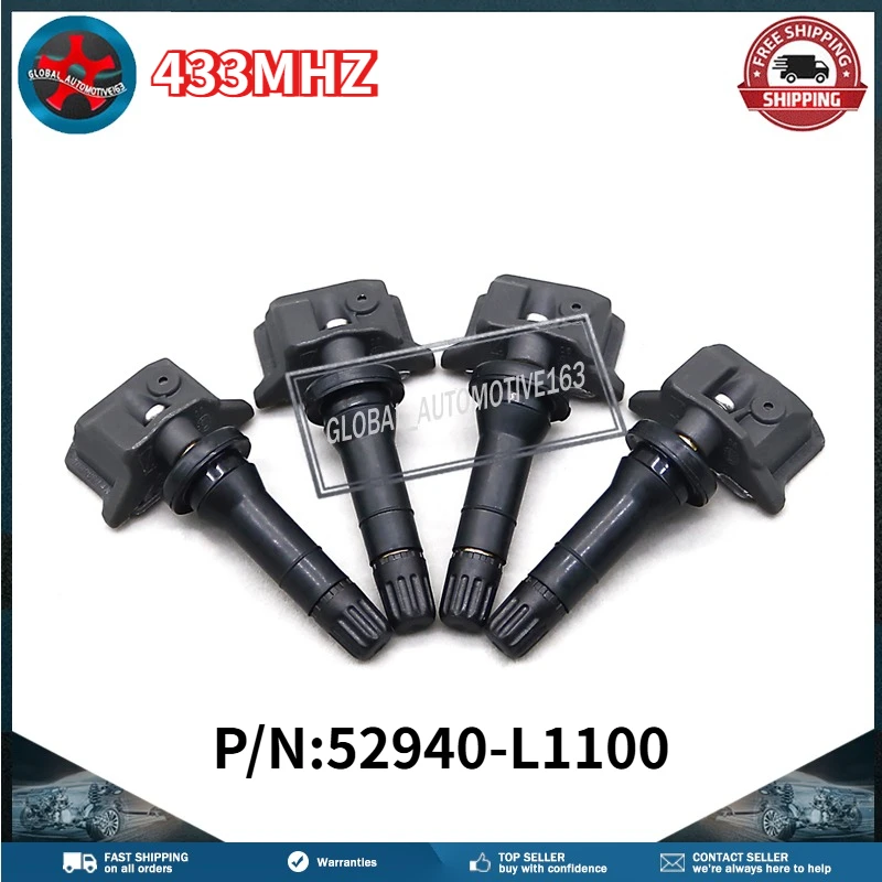 Sensor de control de presión de neumáticos, 4 Uds., 52940-L1100, 433MHZ, para Kia Optima [DL3] 2020-2025, Kia Sorento [MQ4] 2020-2026