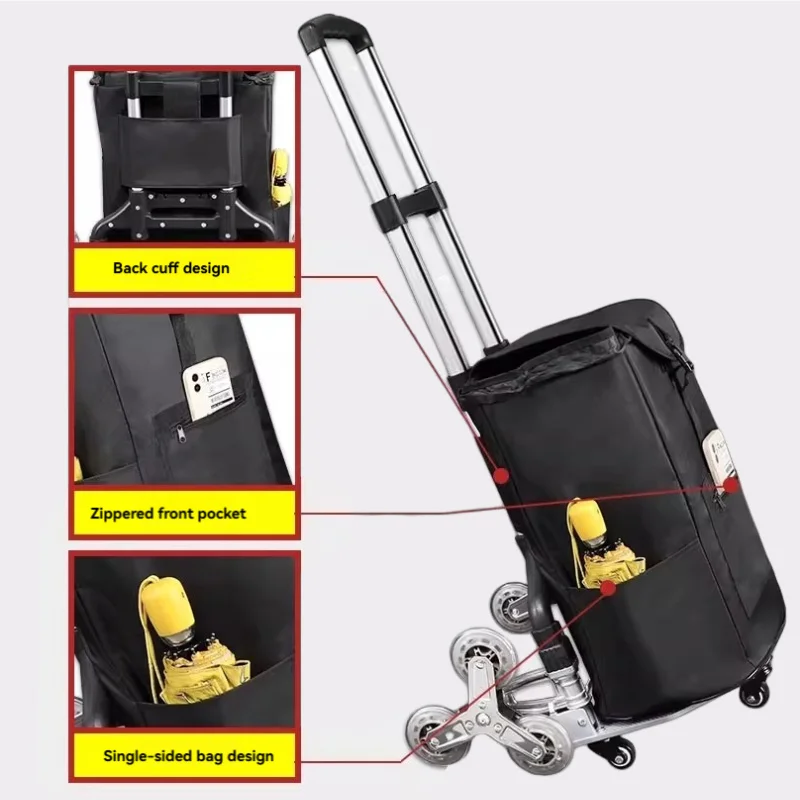 Portable Luggage Cart Trolley Cart Shopping Cart Grocery Cart Small Cart Climbing Stairs Folding Small Trailer