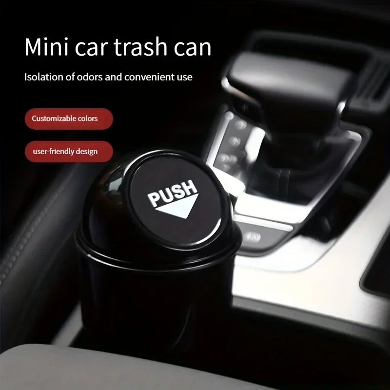 Auto-Mülleimer mit Deckel, auslaufsicherer Getränkehalter für Fahrzeuge, Kfz-Mülleimer, kleiner Mülleimer für Automobilzubehör