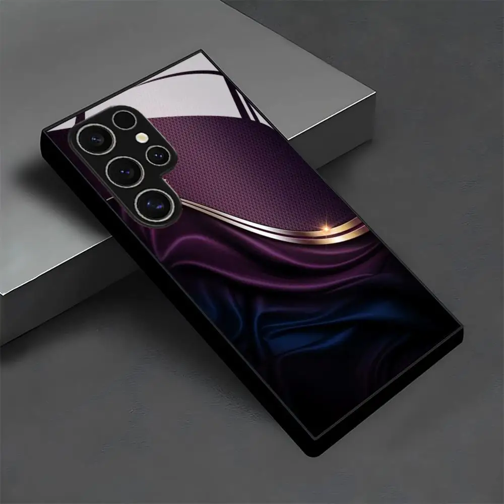 

Purple stripes glass Phone Case For Samsung Galaxy S26 S25 S24 S22 S23 Ultra S21 S20 Plus 5G Frosted Non-Slip Full Cover