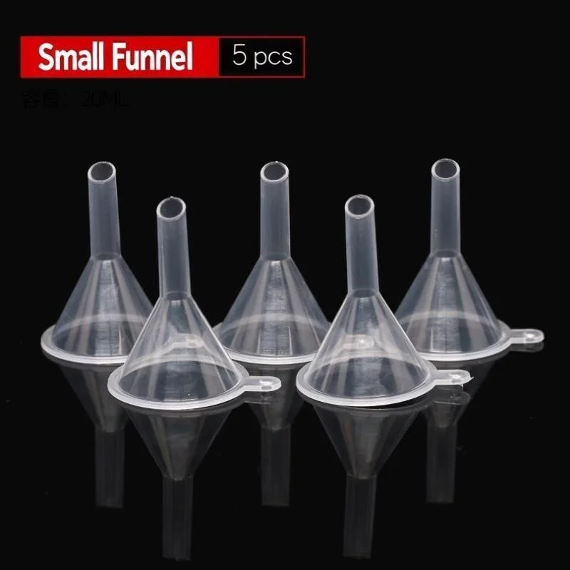 5pcs Plastic Transparent Small Funnel For Lab Perfume Diffuser Bottle Mini Liquid Oil Funnels Laboratory Supplies Tools ﻿