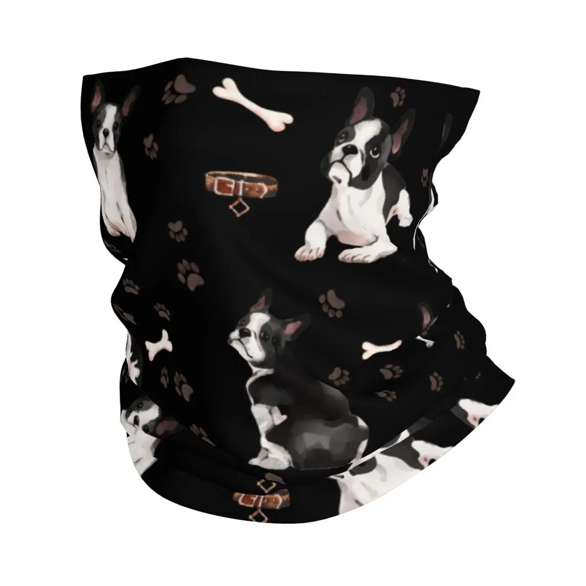 Cute Boston Terrier Dog Bandana Neck Cover Printed Balaclavas Magic Scarf Warm Headband Hiking for Men Women Adult All Season