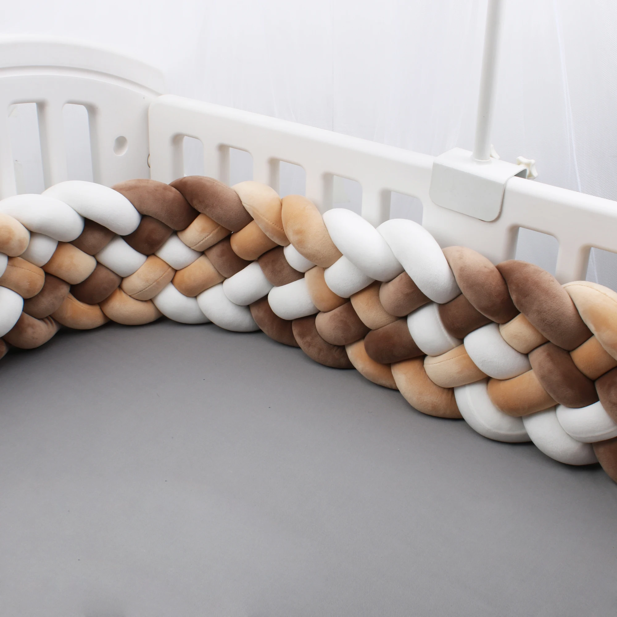 6-หุ้น Bumper Bed Braid Knot หมอนเบาะกันชนตกแต่งทารก Bebe Crib Protector Cot กันชน