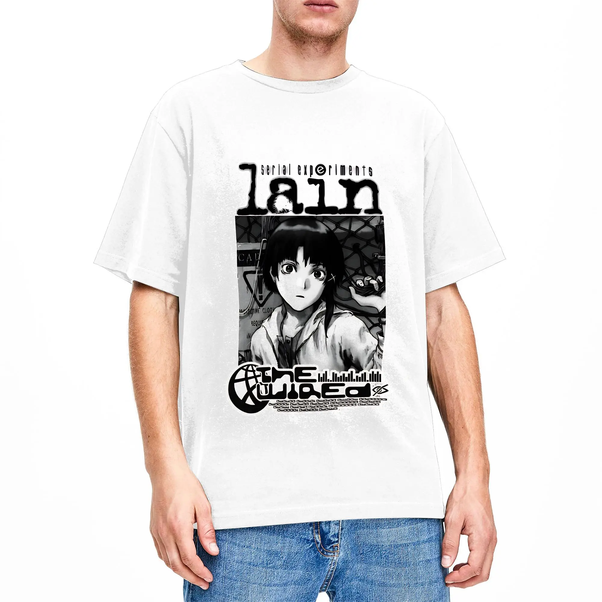 Black And White T Shirt Summer Serial Experiments Lain  Y2K Funny T Shirts 100 Cotton Leisure Tshirt For Couple Casual Clothes