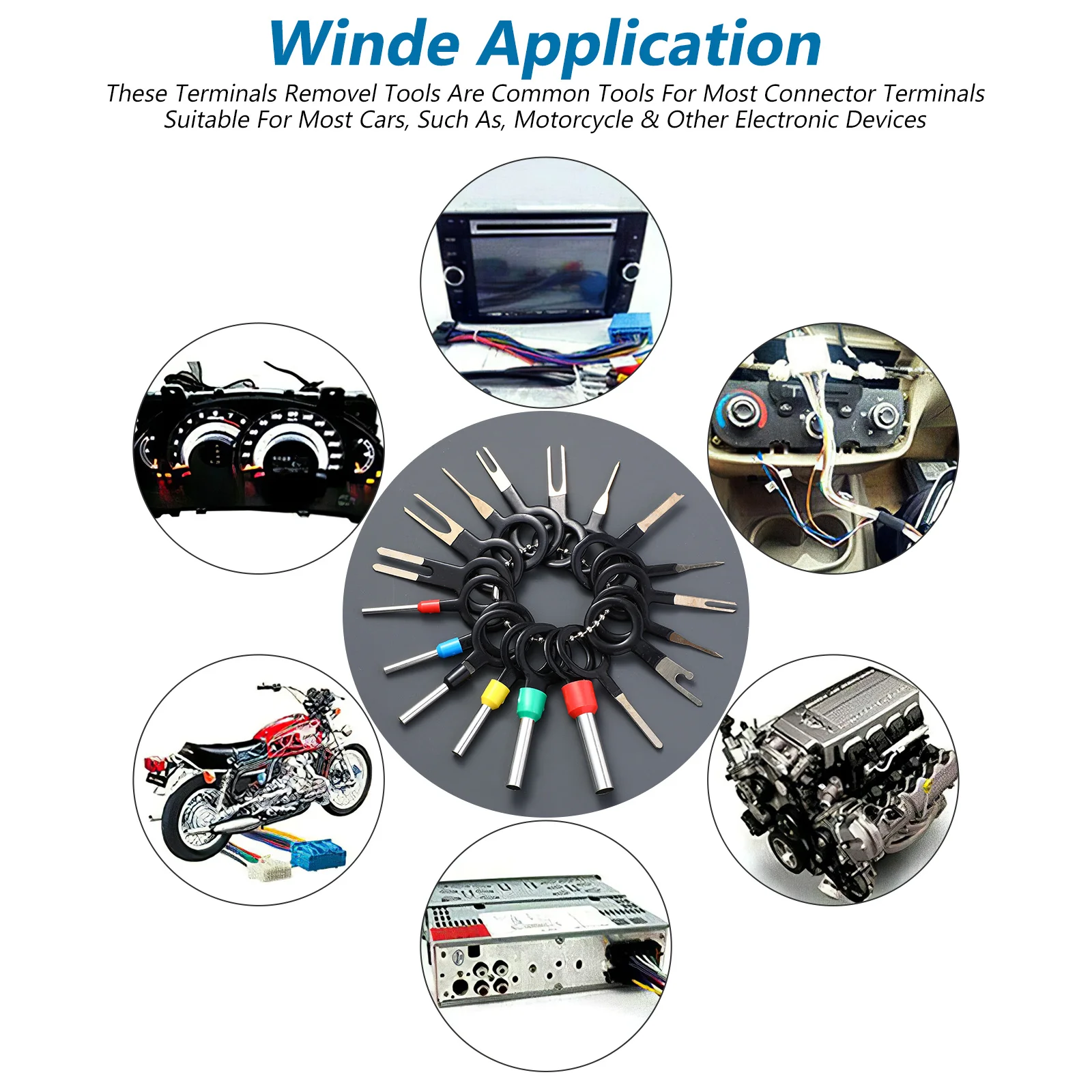 

76Pcs Wire Harness Removal Tool Kit Terminal Extractor for Automotive Electrical Connectors Safe Easy Use Multiple Pin Types