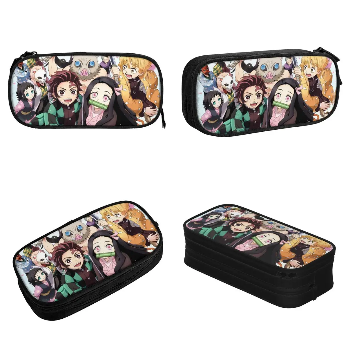 Comic Demon Slayers Anime Pencil Case Japanese Pen Holder Bags Student Large Storage School Supplies Gift Pencilcases