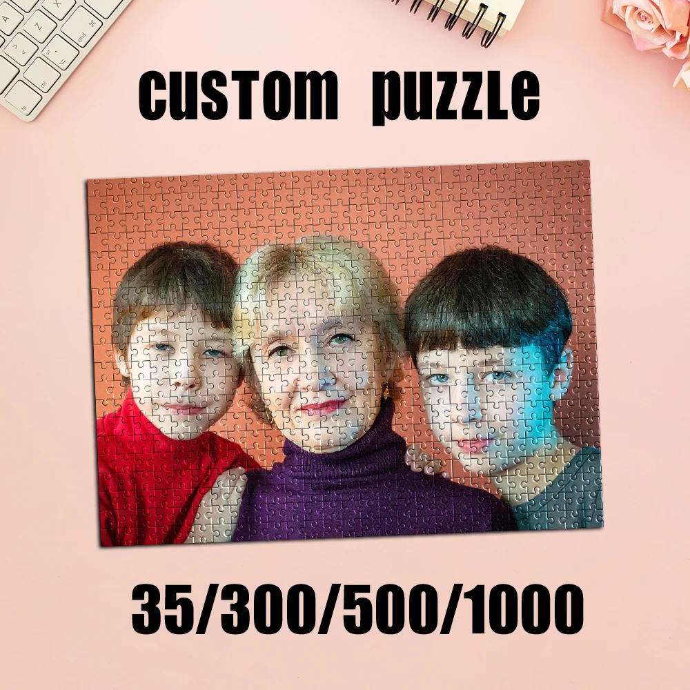 35/300/500/1000pcs Personalized Custom Photo Puzzle Family Photo Multiple Sizes Available