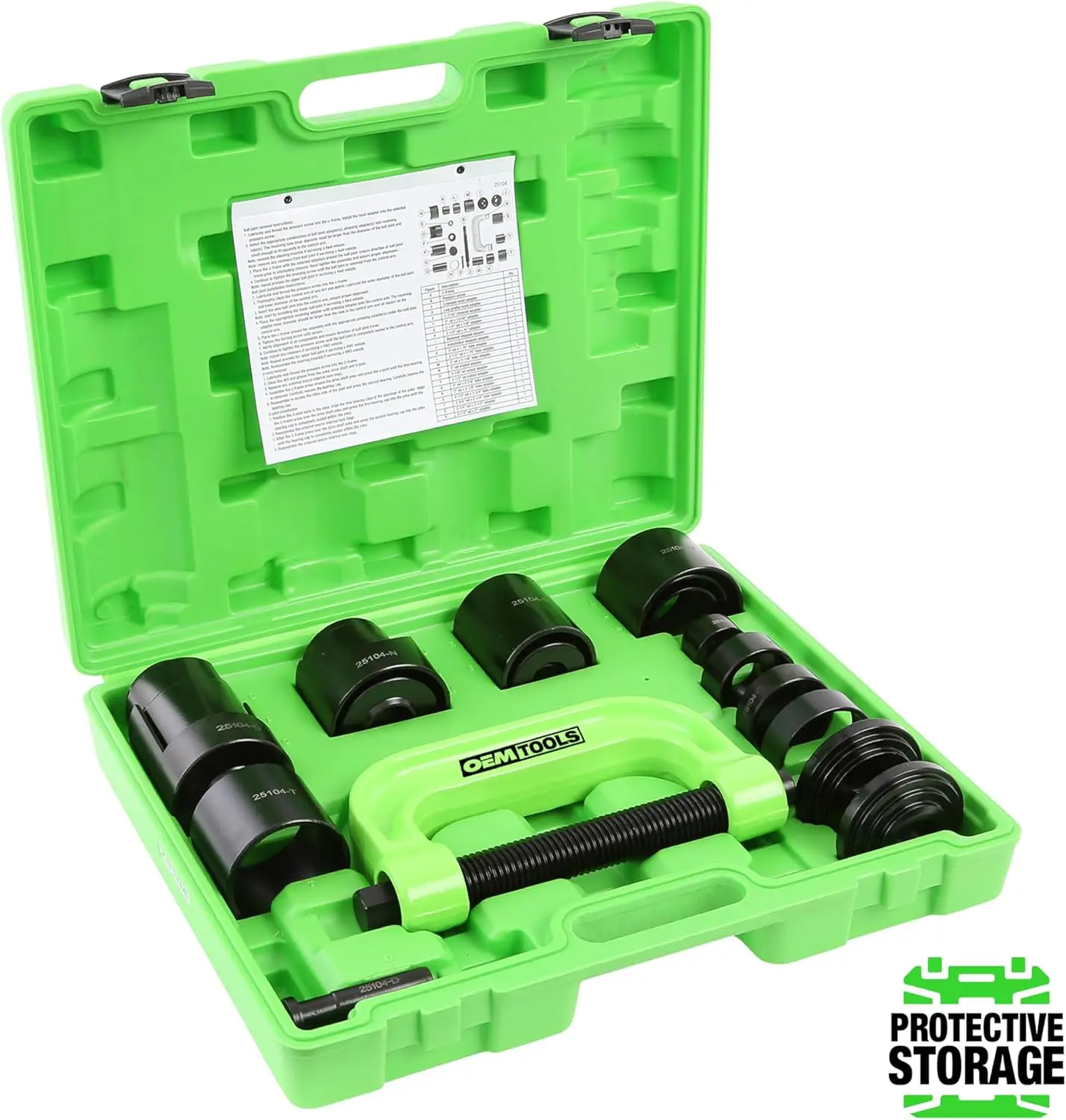 21-Piece Ball Joint Press Kit for Upper/Lower Joints, U-Joints & Brake Pins - Compatible with 2WD/4WD Vehicles