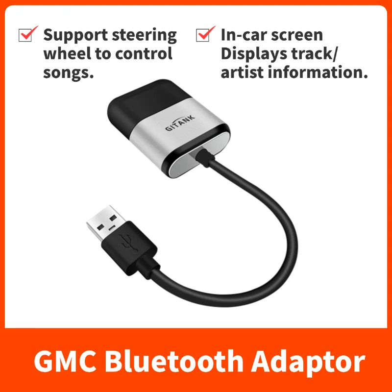 

Автомобильный адаптер USB Bluetooth 5.0, совместимый с разъемом музыкального интерфейса GMC Terrian и Chevy silverado iPod iPhone