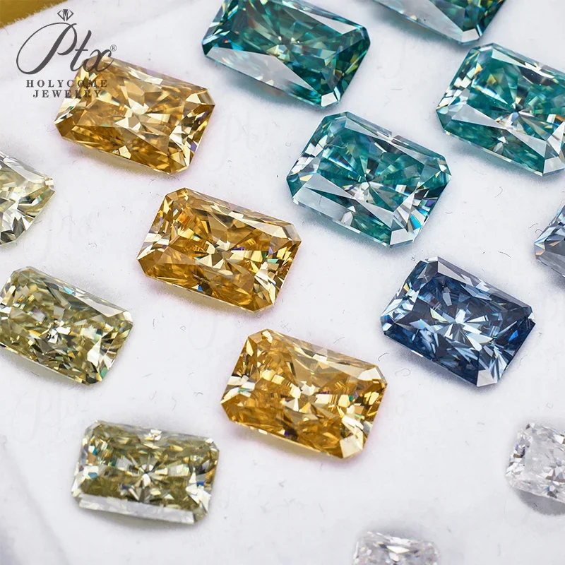 100% Moissanit-Diamant, Radiant-Schliff, 0,3-10 Karat, DIY-Ring, Halskette, Ohrringe, Hauptmaterialien, Großhandel, Perlen in Primärfarben – Detail 1