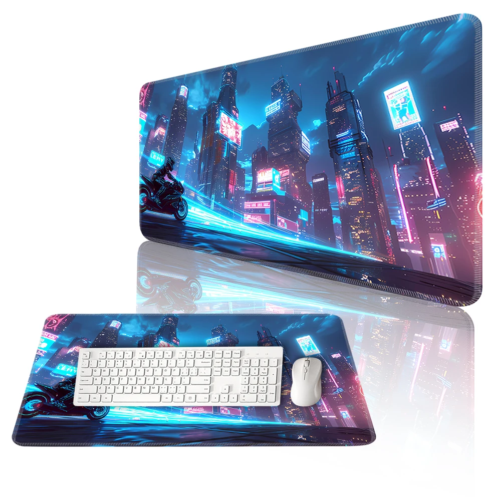 

Cyber Punks Keyboard Pads Large Gaming Mouse Pad Anime Rubber Mat Cool Deskmat Desk Protector Mousepad Gamer Pc Accessories S55