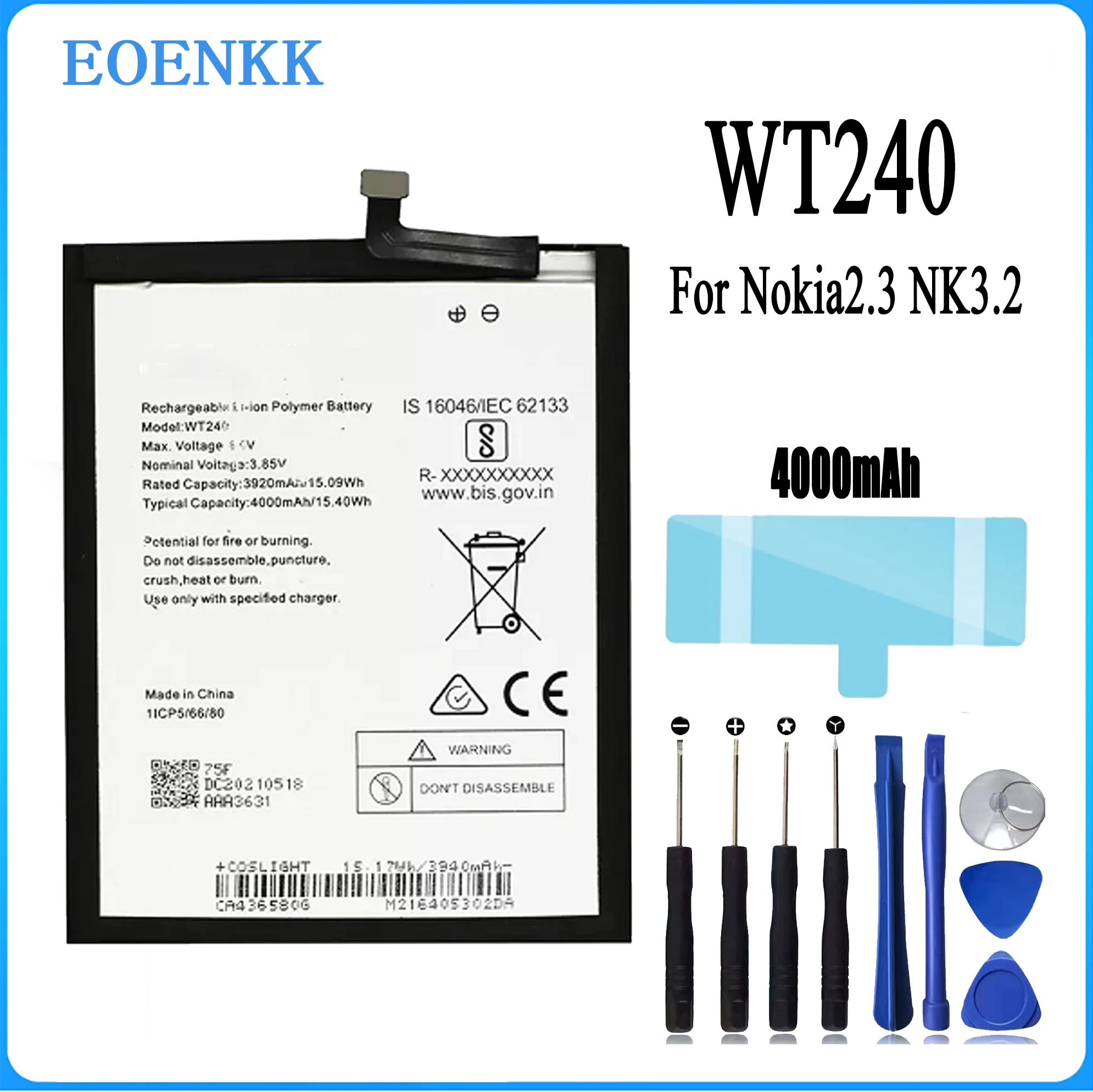 WT240 Battery For Nokia 2.3 Nokia 3.2 NK2.3 NK3.2 TA-1211 TA-1214 TA-1206 TA-1209 TA-1156 high capacity Capacity Phone Bateria