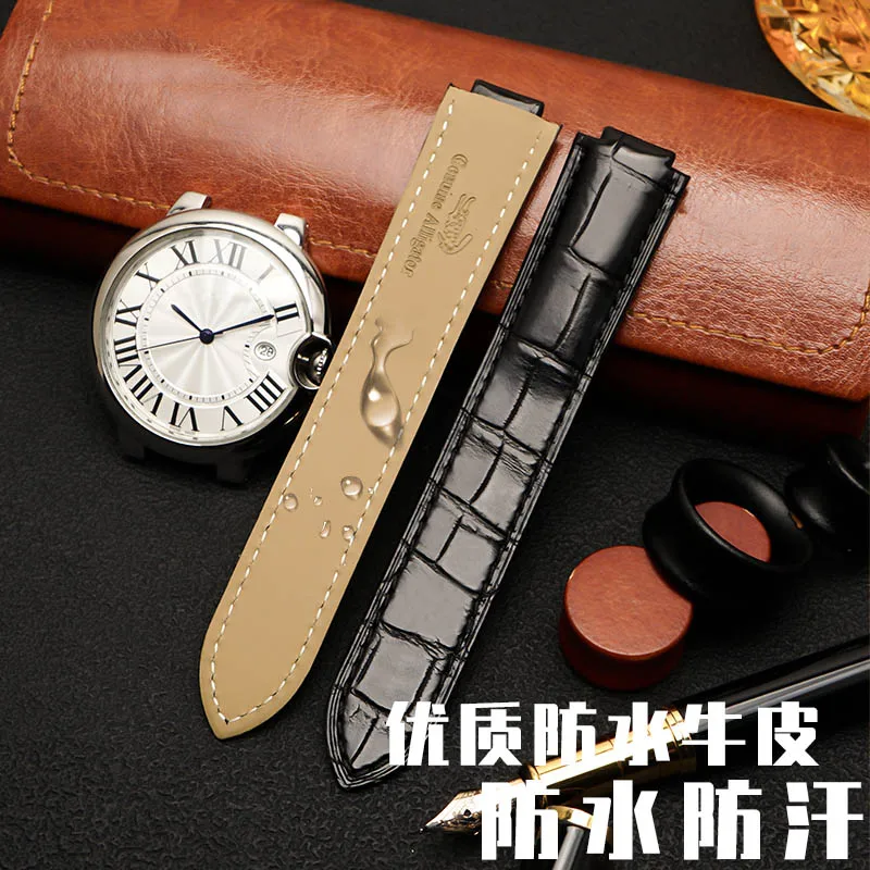 Genuine Alligator Watchband for PASHA DE CARTIER W3109151 W3018651 crocodile Leather watch strap mens watches top brand luxury