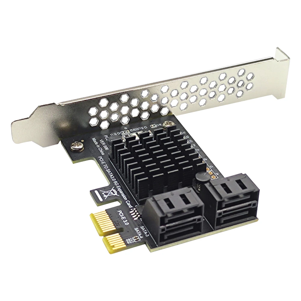 1-10PCS SATA III PCIe Card 4 Port 6Gbps SATA to PCI-e 1X Adapter Converter with Bracket