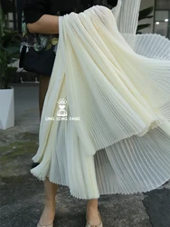 Thin Chiffon Pleated Fabric Summer Flowing Pleated Dress Clothing Designer Fabrics for Apparel Sewing Material By Meter