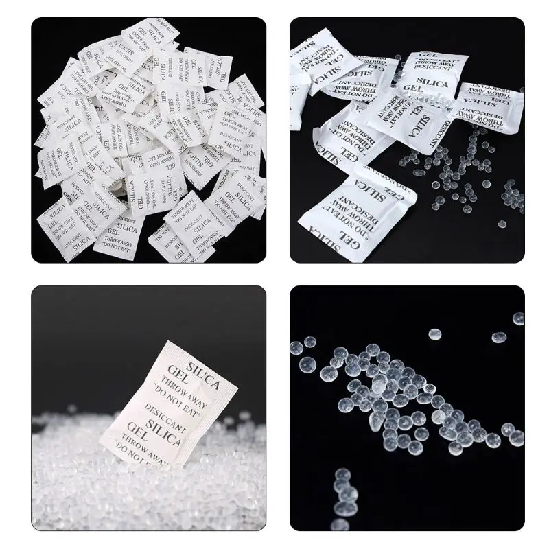 100 Pakete Ungiftiges Silica Gel Trockenmittel Pack Feuchtigkeit Absorber Luftentfeuchter für Küche Kleidung Lagerung Zimmer