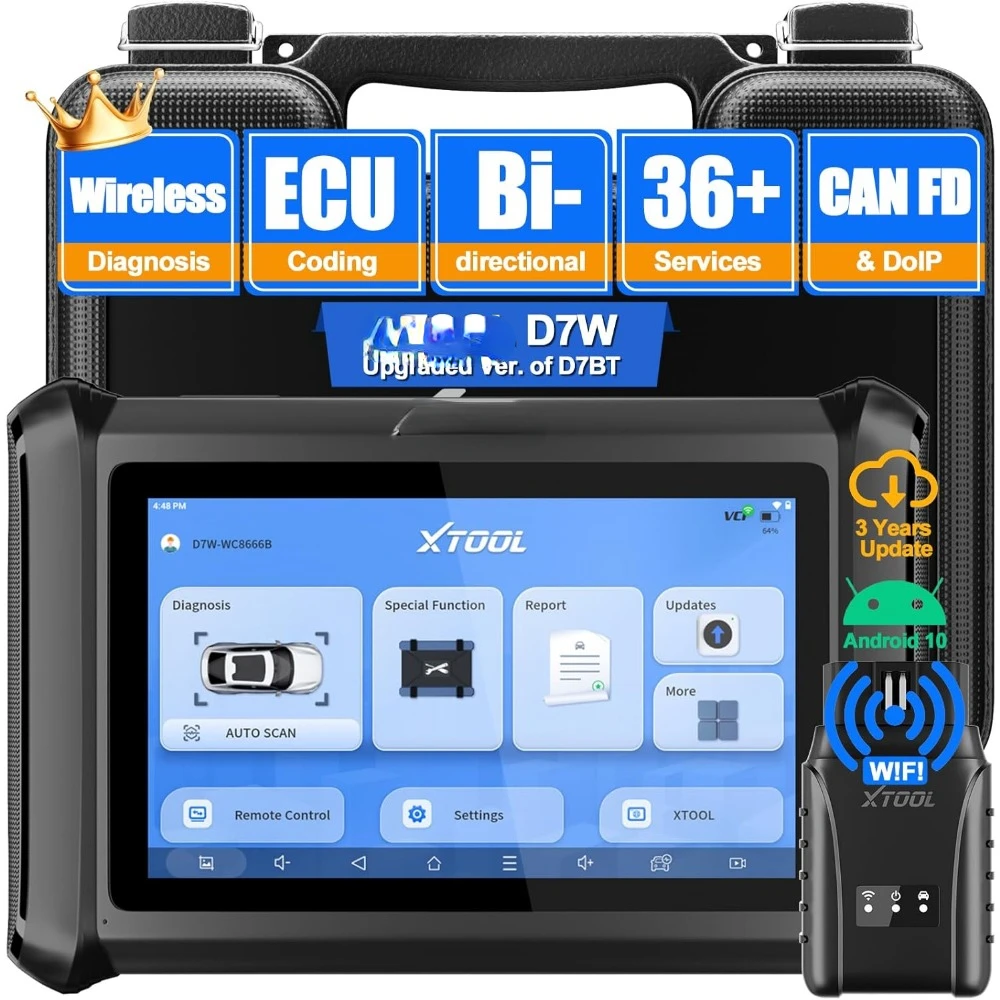 

Bidirectional Scan Tool D7W: Wireless Ver. of D7/D7S, OBD2 Scanner with 3-Year Updates, ECU Coding, CAN FD&DoIP