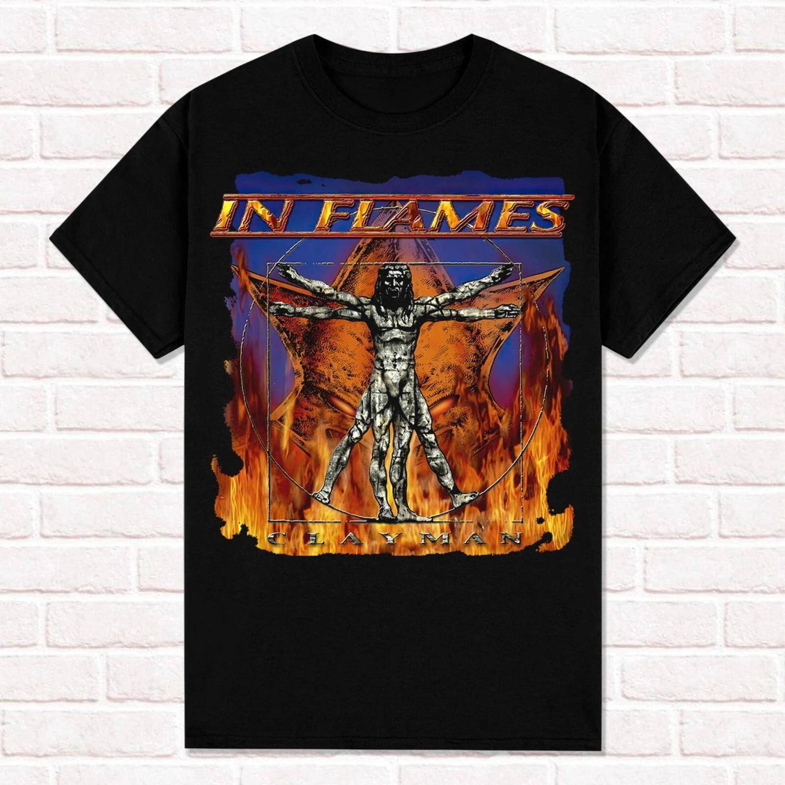 

2025 in Flames T-Shirt Clayman 2000 Melodic Death Metal T Shirt Tees Tops Unisex Cotton Short Sleeve High Street