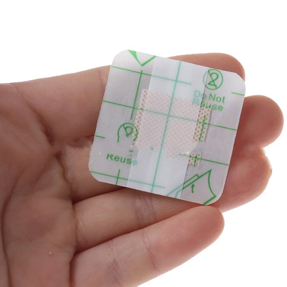 Transparente PU Square Band Aid, bandagem adesiva impermeável, etiqueta protetora, Kit de viagem de emergência, 38x38mm, 50pcs