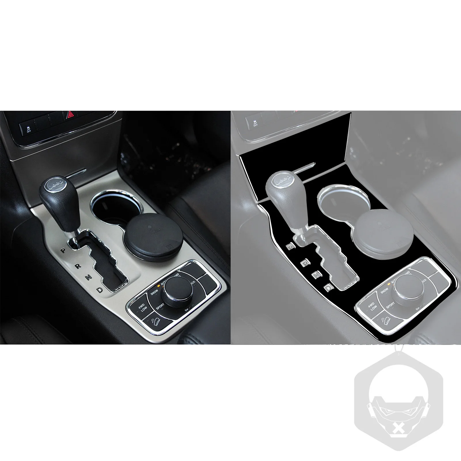For Jeep Grand Cherokee 2011 2012 2013 Piano Black Gear Shift Cup holder Panel Cover Car Interior Accessories Decorative Sticker