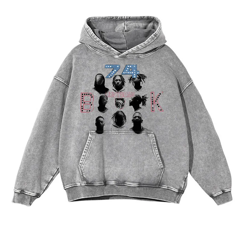 

Vintage Printed Hip Hop Sweatshirts Harakuju Casual Streetwear Pullover Hoodies For Male Loose Fit