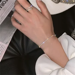 Wu's 2022 New Sparkling Gypsophila Bracelet Female Simple Student Cold Wind Niche Simple Personality Design Hand catenary