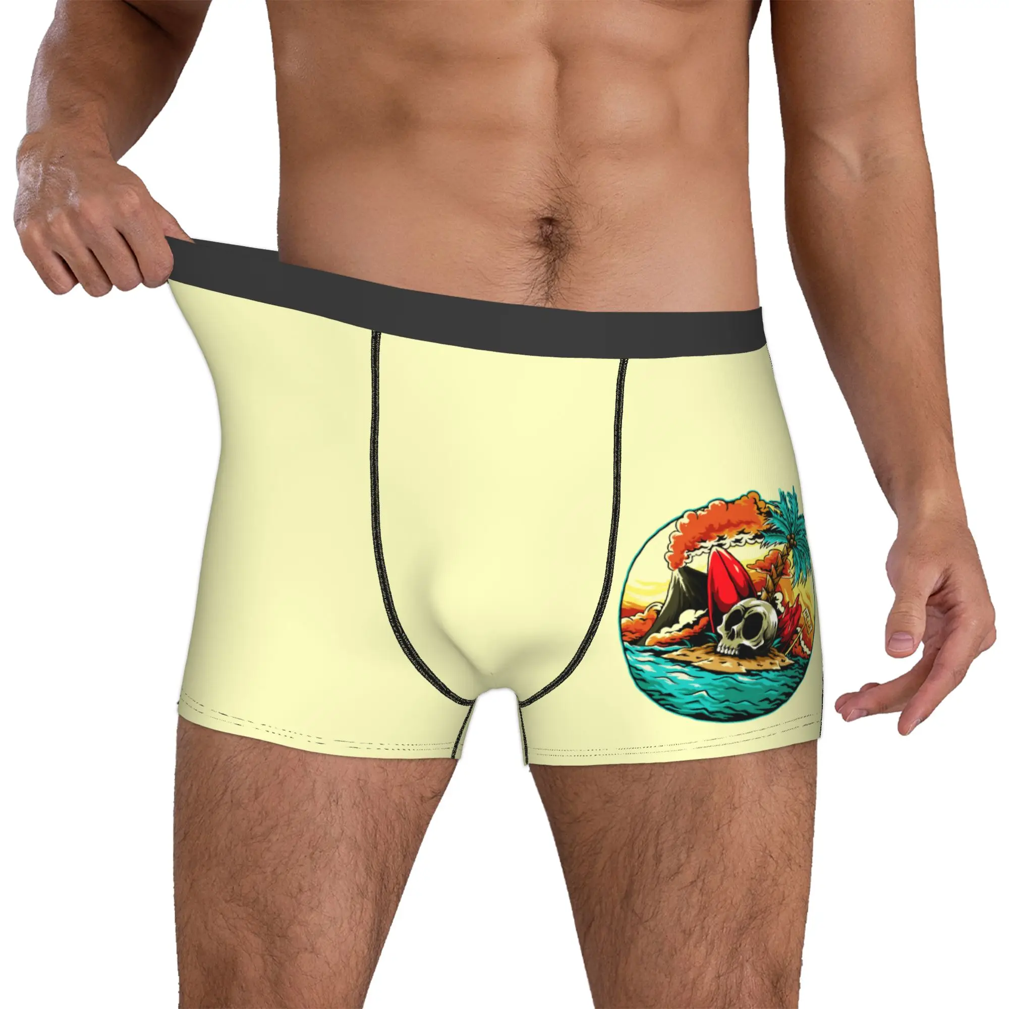 Custom Summer Skull Surfing Boxers Shorts Men Beach Surfer Briefs Underwear Fashion Underpants