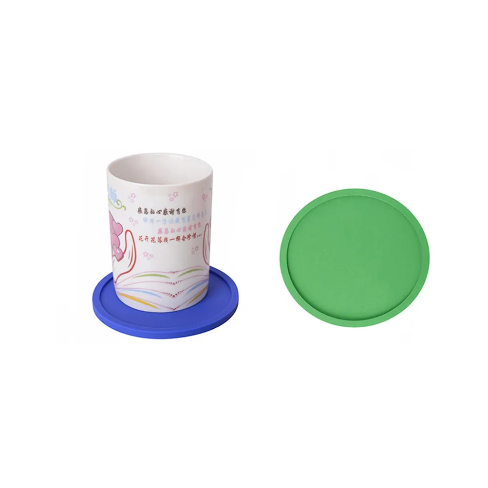 Silicone Cup Mat Round Non-Slip Heat Resistant 10Cm Diameter Waterproof Coaster Silicone Pad Bowl Placemat for Home Bar