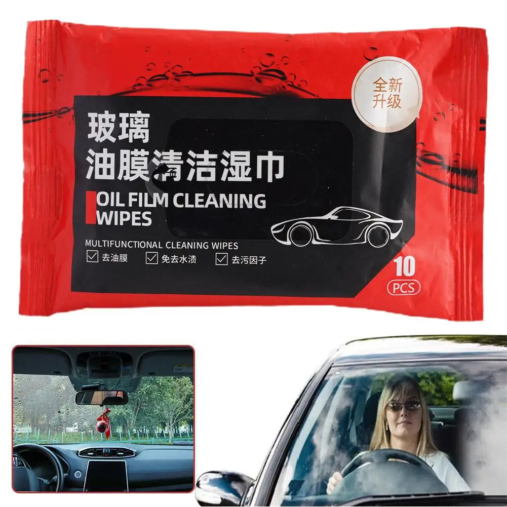 Car Glass Oil Film Removal Wipes Windshield Glass Cleaner Car Glass Cleaner Wipes Compact Portable Dusting Wipes For X7y2